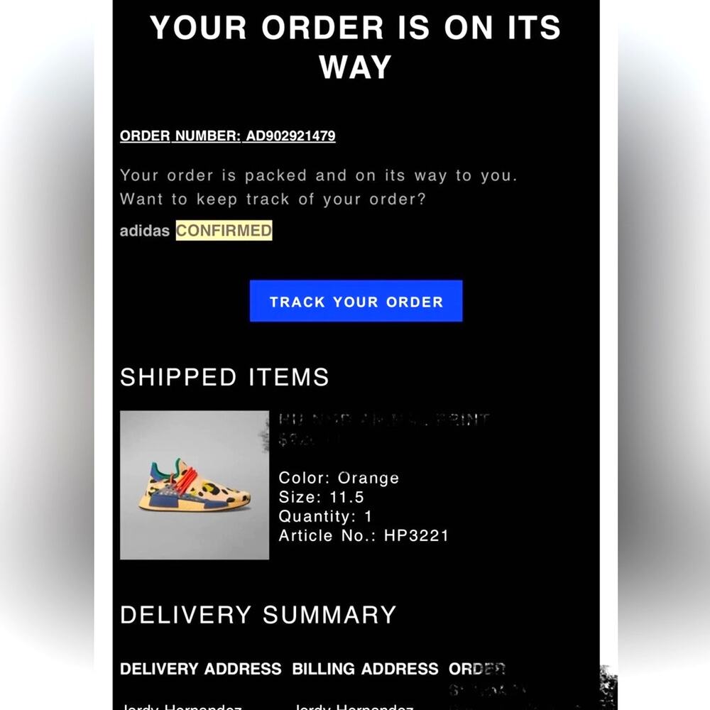 adidas x Pharrell Williams NMD Human Race “Animal Print / Pulse Amber” | 11.5M - Picture 11 of 11